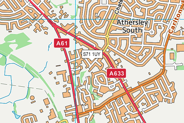 S71 1UY map - OS VectorMap District (Ordnance Survey)