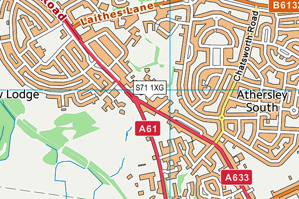 S71 1XG map - OS VectorMap District (Ordnance Survey)