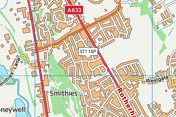 S71 1XP map - OS VectorMap District (Ordnance Survey)