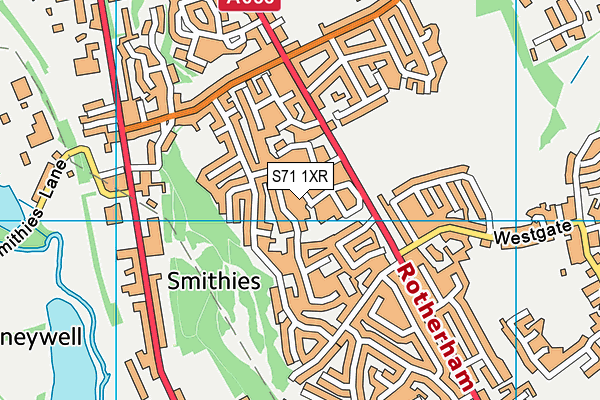 S71 1XR map - OS VectorMap District (Ordnance Survey)