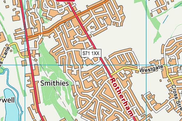 S71 1XX map - OS VectorMap District (Ordnance Survey)