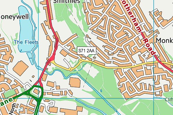 Burton Road Primary School map (S71 2AA) - OS VectorMap District (Ordnance Survey)