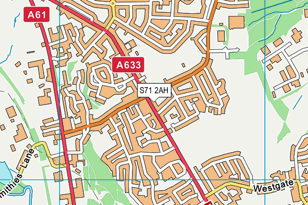 S71 2AH map - OS VectorMap District (Ordnance Survey)