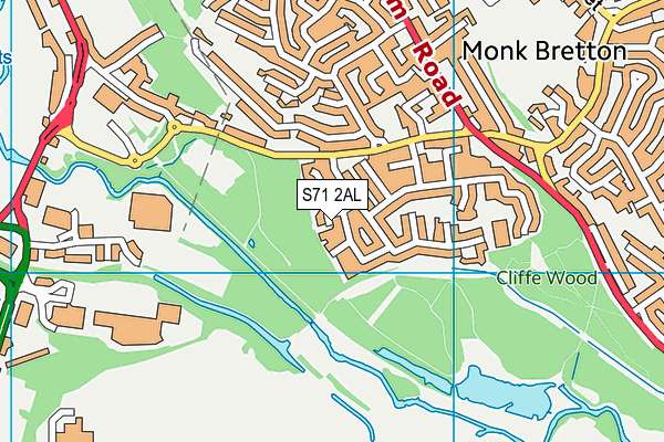 S71 2AL map - OS VectorMap District (Ordnance Survey)