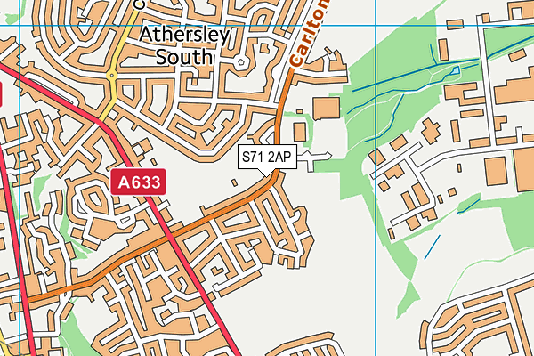 S71 2AP map - OS VectorMap District (Ordnance Survey)