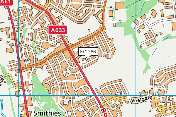 S71 2AR map - OS VectorMap District (Ordnance Survey)