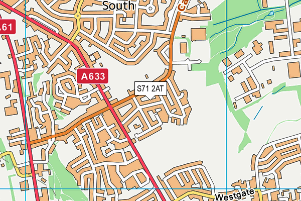 S71 2AT map - OS VectorMap District (Ordnance Survey)