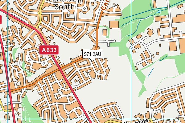 S71 2AU map - OS VectorMap District (Ordnance Survey)