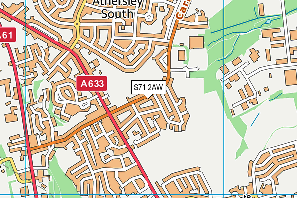 S71 2AW map - OS VectorMap District (Ordnance Survey)