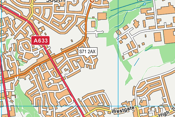 S71 2AX map - OS VectorMap District (Ordnance Survey)