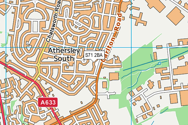 S71 2BA map - OS VectorMap District (Ordnance Survey)