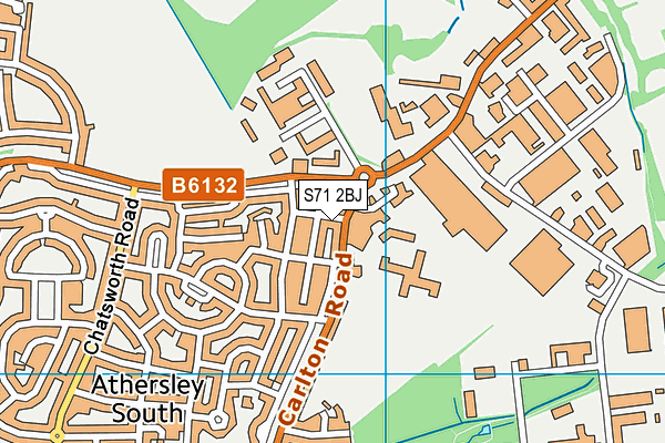 S71 2BJ map - OS VectorMap District (Ordnance Survey)