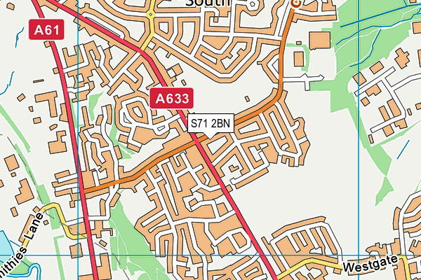 S71 2BN map - OS VectorMap District (Ordnance Survey)