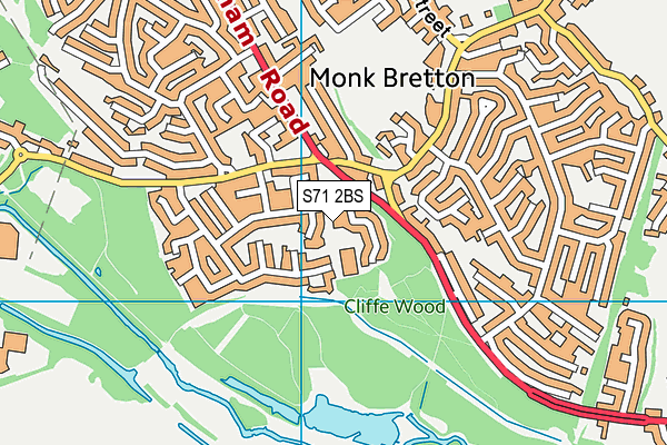 S71 2BS map - OS VectorMap District (Ordnance Survey)