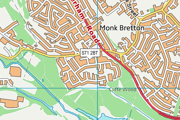 S71 2BT map - OS VectorMap District (Ordnance Survey)