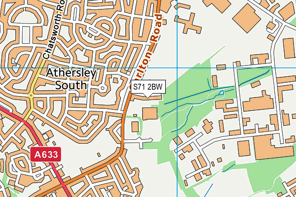 S71 2BW map - OS VectorMap District (Ordnance Survey)