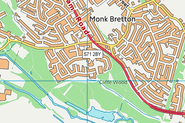 S71 2BY map - OS VectorMap District (Ordnance Survey)