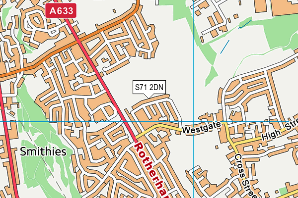 S71 2DN map - OS VectorMap District (Ordnance Survey)