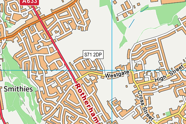 S71 2DP map - OS VectorMap District (Ordnance Survey)