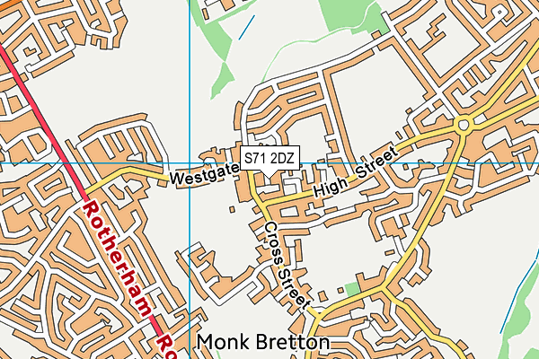 S71 2DZ map - OS VectorMap District (Ordnance Survey)
