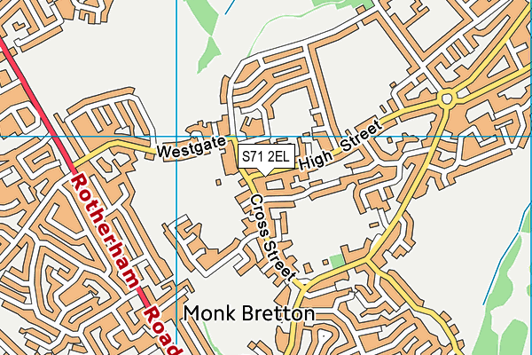 S71 2EL map - OS VectorMap District (Ordnance Survey)