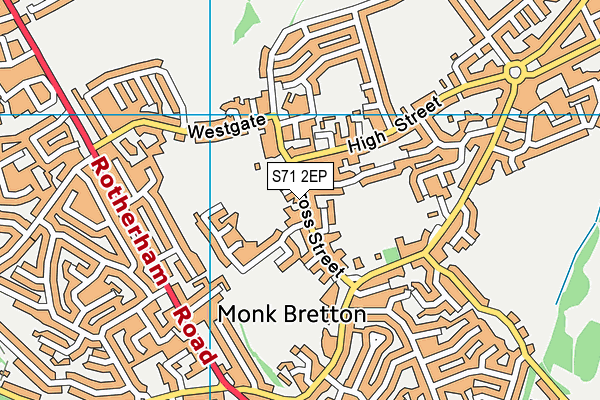 S71 2EP map - OS VectorMap District (Ordnance Survey)
