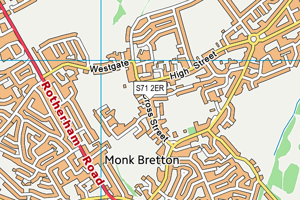 S71 2ER map - OS VectorMap District (Ordnance Survey)
