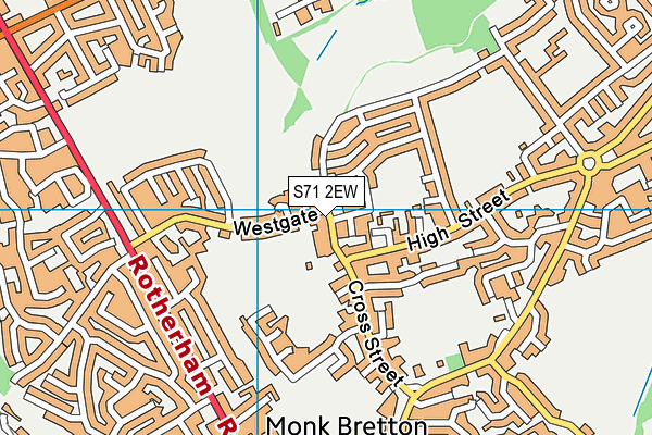 S71 2EW map - OS VectorMap District (Ordnance Survey)