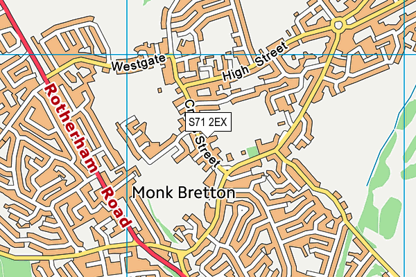 S71 2EX map - OS VectorMap District (Ordnance Survey)