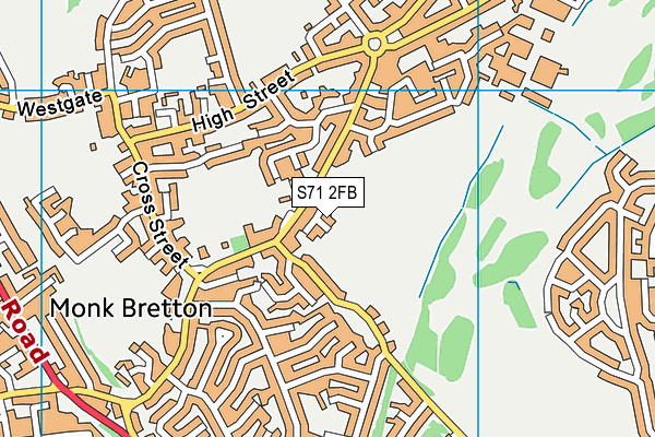 S71 2FB map - OS VectorMap District (Ordnance Survey)