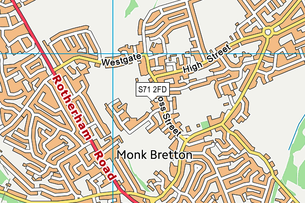 S71 2FD map - OS VectorMap District (Ordnance Survey)