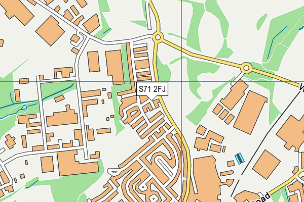 S71 2FJ map - OS VectorMap District (Ordnance Survey)