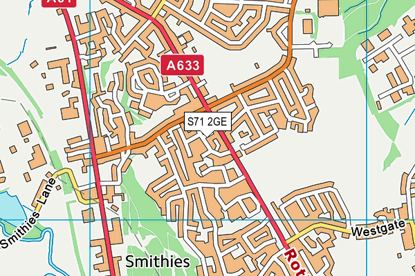 S71 2GE map - OS VectorMap District (Ordnance Survey)