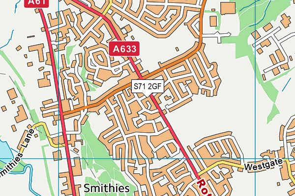 S71 2GF map - OS VectorMap District (Ordnance Survey)