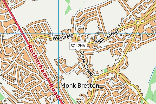 S71 2HA map - OS VectorMap District (Ordnance Survey)