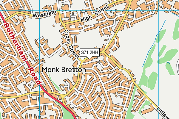 S71 2HH map - OS VectorMap District (Ordnance Survey)