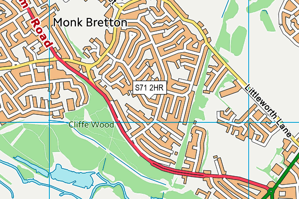 S71 2HR map - OS VectorMap District (Ordnance Survey)