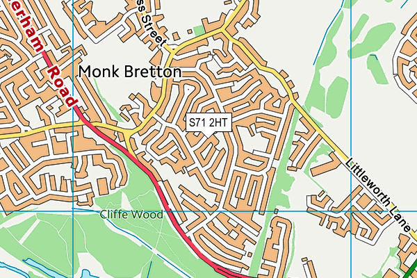 S71 2HT map - OS VectorMap District (Ordnance Survey)