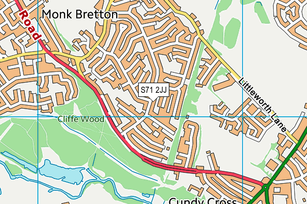 S71 2JJ map - OS VectorMap District (Ordnance Survey)