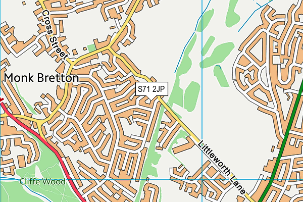 S71 2JP map - OS VectorMap District (Ordnance Survey)