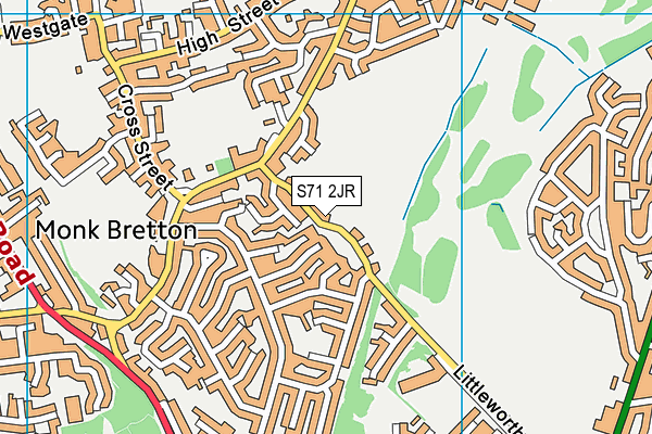 S71 2JR map - OS VectorMap District (Ordnance Survey)