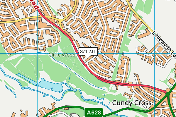 S71 2JT map - OS VectorMap District (Ordnance Survey)