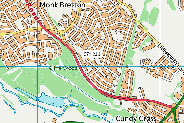 S71 2JU map - OS VectorMap District (Ordnance Survey)