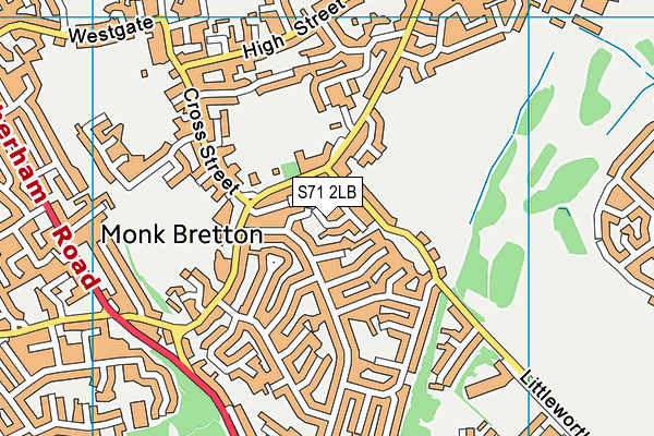 S71 2LB map - OS VectorMap District (Ordnance Survey)