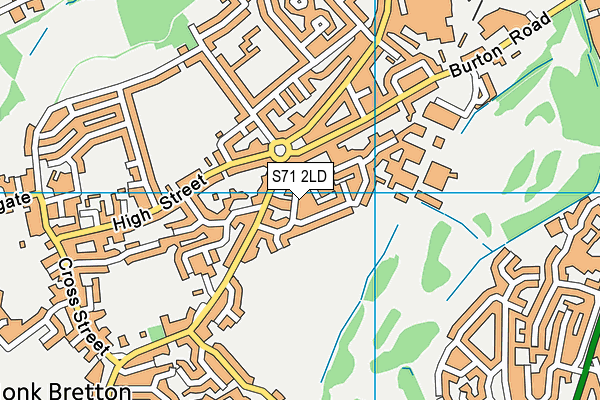 S71 2LD map - OS VectorMap District (Ordnance Survey)