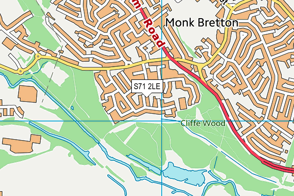 S71 2LE map - OS VectorMap District (Ordnance Survey)