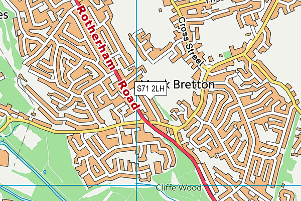 S71 2LH map - OS VectorMap District (Ordnance Survey)