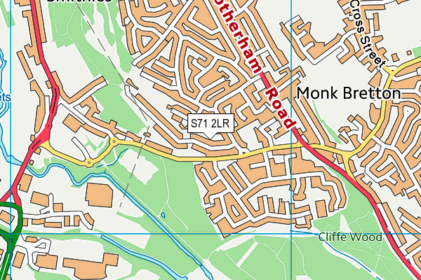 S71 2LR map - OS VectorMap District (Ordnance Survey)