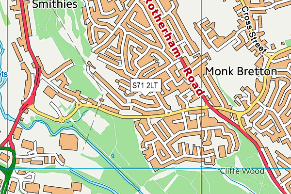 S71 2LT map - OS VectorMap District (Ordnance Survey)