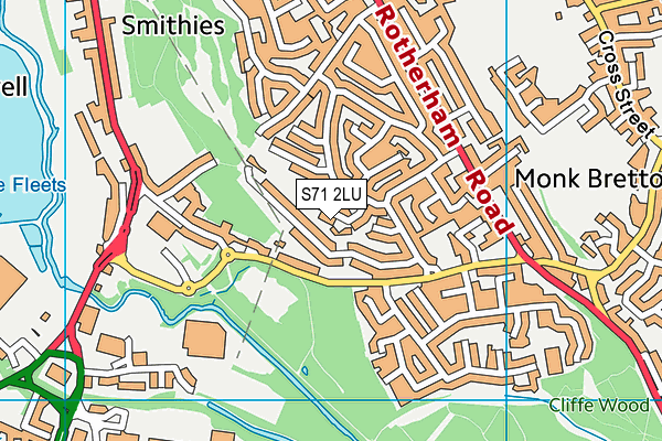 S71 2LU map - OS VectorMap District (Ordnance Survey)